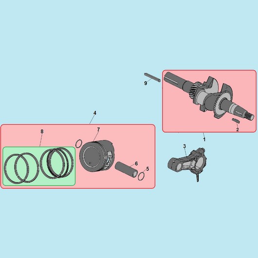 Поршень, шатун и коленвал Champion ST661